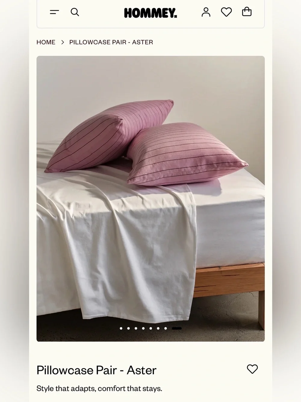 Hommey Aster Pillowcase Pair - Pink Aster Mulberry New in packaging